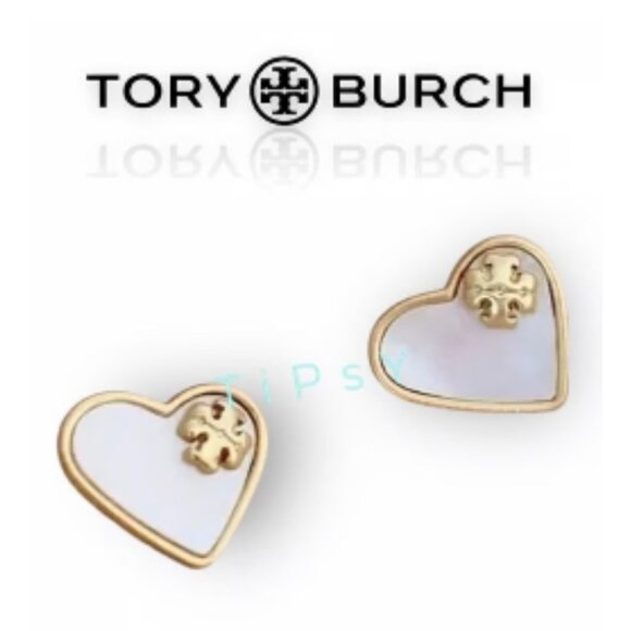 Tory Burch Mother of Pearl HeartEarrings & Necklace - Picture 6 of 7